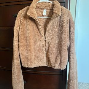 Aerie offline teddy crop jacket